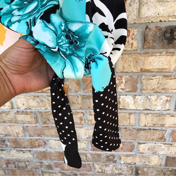 Chico’s Patchwork Floral Dolman 3/4 Sleeve Tie-Waist Relaxed Fit Blouse 3/XL/16 - Picture 7 of 13